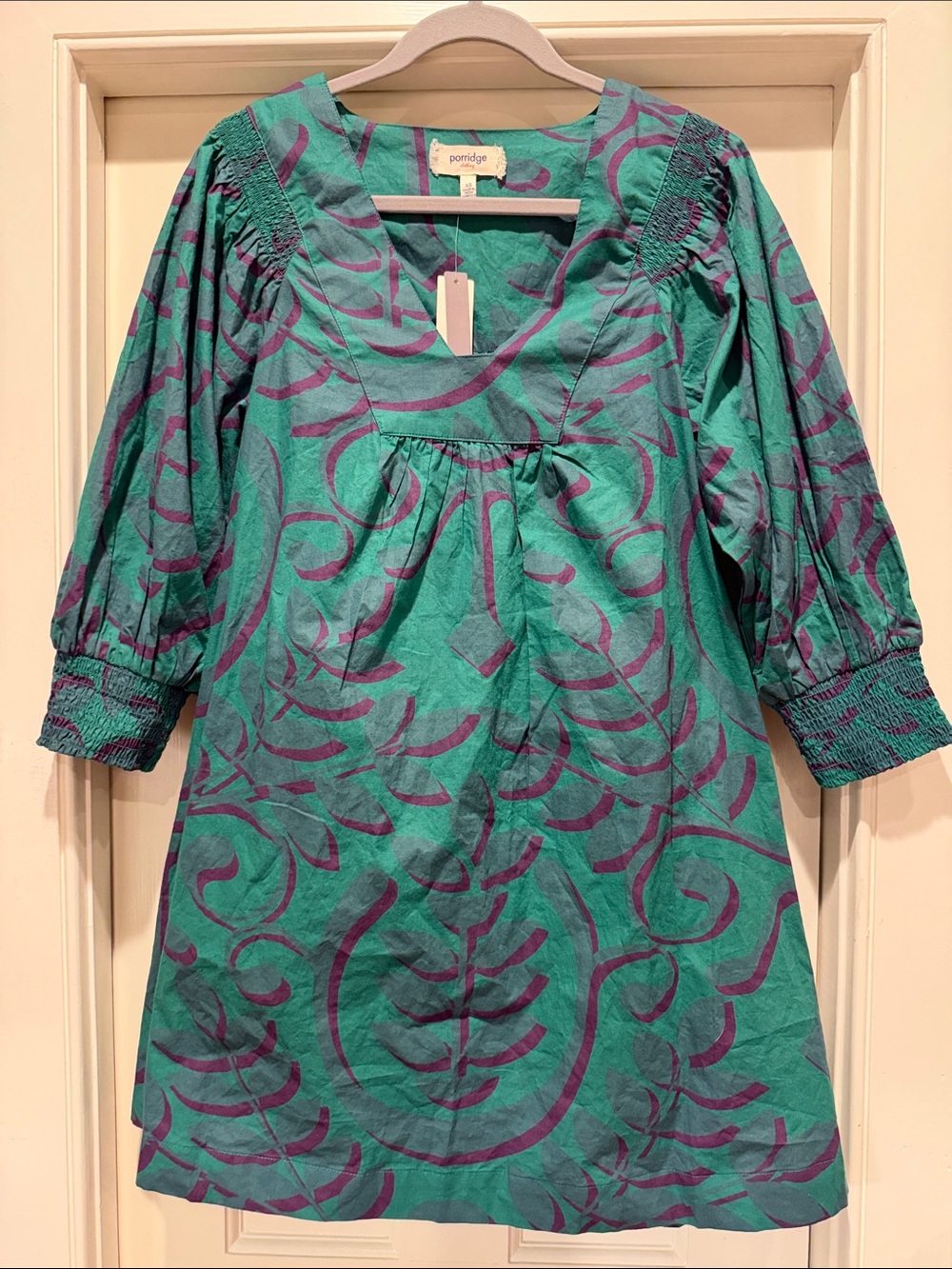 Porridge Teal & Purple Swirl Print Dress